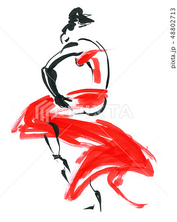 Flamenco. Beautiful Dancing Woman Flamenco. Beautiful Dancing Woman 48802713