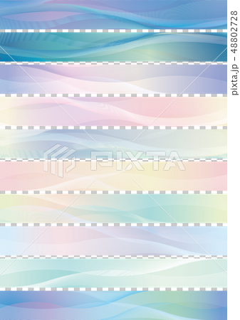 ウェーブパターンのバナーセット 48802728