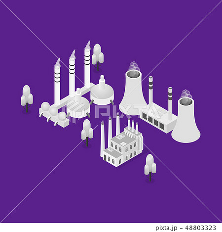 Industrial District City Map Concept 3d Isometric View. Vector 48803323