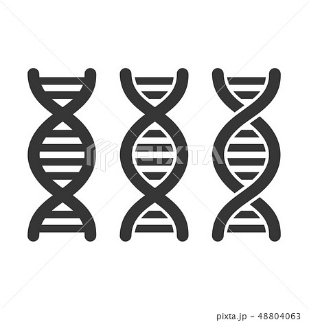 Dna Or Chromosome Icons Set On White のイラスト素材