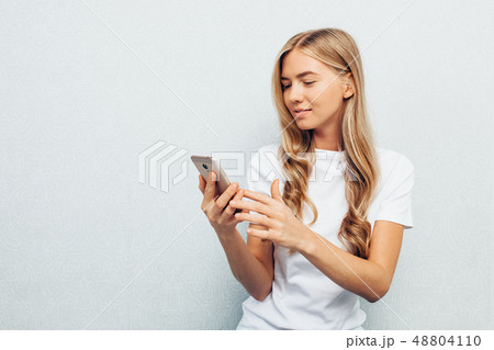 beautiful girl wearing white shirt beautiful girl wearing white shirt 48804110