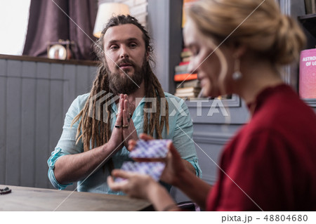 Nice good looking man putting his hands together 48804680