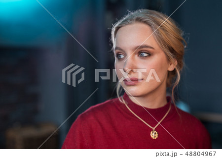 Portrait of a nice beautiful young woman Portrait of a nice beautiful young woman 48804967