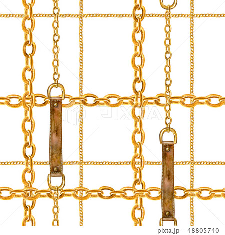 Golden chain glamour seamless pattern Golden chain glamour seamless pattern 48805740