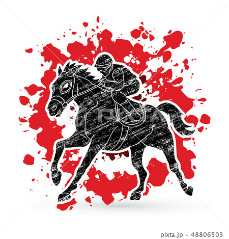 Horse racing Jockey riding horse Horseman vector Horse racing Jockey riding horse Horseman vector 48806503