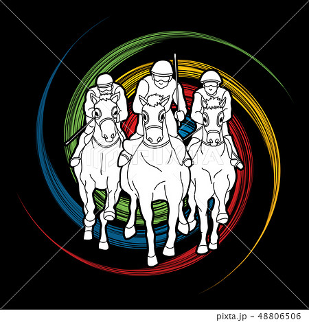 Horse racing Jockey riding horse Horseman vector Horse racing Jockey riding horse Horseman vector 48806506