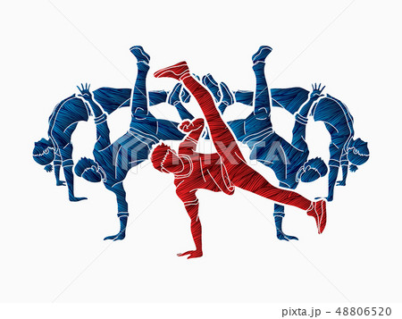 Group of people dancing Street dance action vector Group of people dancing Street dance action vector 48806520