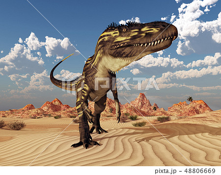 Dinosaur Torvosaurus in the desert Dinosaur Torvosaurus in the desert 48806669