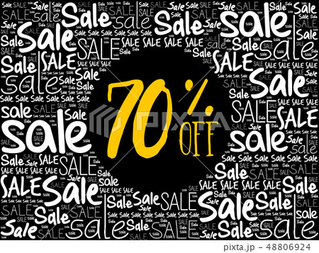70% OFF Sale word cloud collage 48806924