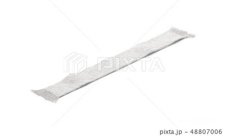 Blank white wool knitted scarf mockup, isolated, Blank white wool knitted scarf mockup, isolated, 48807006