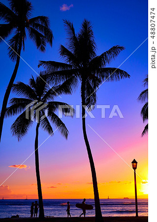 ハワイ　サンセットイメージ 48807474