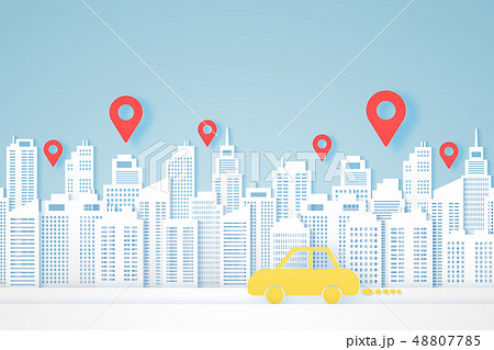 building, car go to destination, location markers building, car go to destination, location markers 48807785