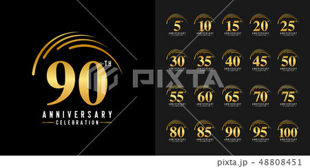 Set of anniversary logotype. Golden anniversary 48808451