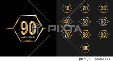 Set of anniversary logotype. Golden anniversary Set of anniversary logotype. Golden anniversary 48808453