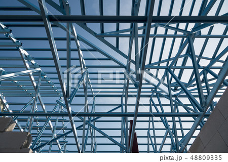 Structure of steel roof frame for building 48809335