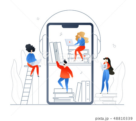 Audiobooks - modern colorful flat design style illustration Audiobooks - modern colorful flat design style illustration 48810339