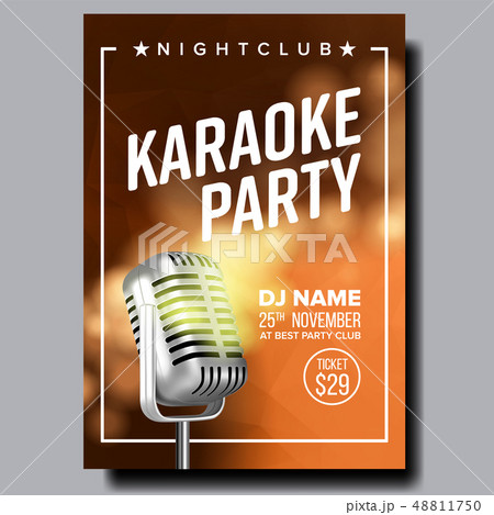 Karaoke Poster Vector. Vintage Karaoke Studio. Musical Record. Broadcast Object. Communication Style Karaoke Poster Vector. Vintage Karaoke Studio. Musical Record. Broadcast Object. Communication Style 48811750