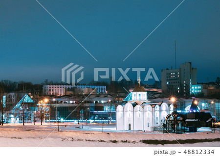 Vitebsk, Belarus. Winter View Of Church Of Annunciation And Wooden Church Of St. Alexander Nevsky In 48812334