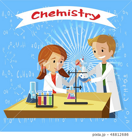 Vector Flat Illustration Chemistry in Classroom.  48812686