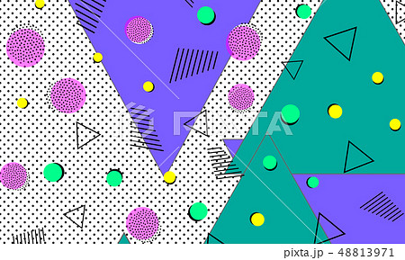 Pop art color background. Memphis pattern 48813971