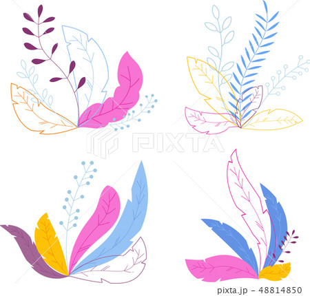 Exotic tropical plants. Collection of bush isolated on white background. Exotic tropical plants. Collection of bush isolated on white background. 48814850