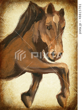 Horse. Hand painting. Vintage processing. 48815761