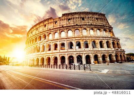 The Roman Colosseum at sunset The Roman Colosseum at sunset 48816011