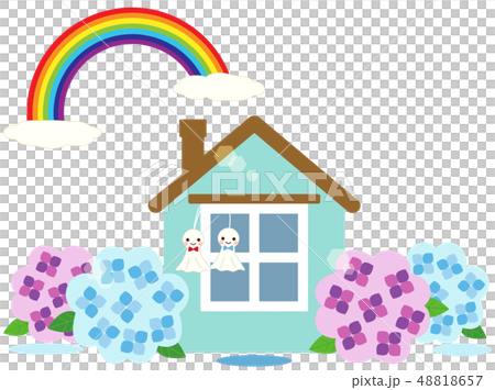 雨季雨後彩虹插畫 48818657