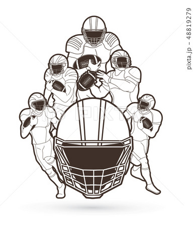 American Football player action sport vector American Football player action sport vector 48819279