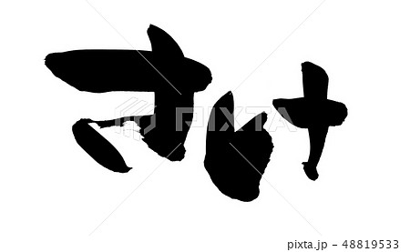 筆文字　さけ　食べ物　イラスト 48819533
