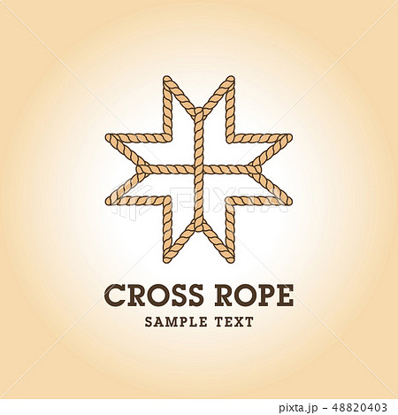 ロープのロゴマーク 十字 雪の結晶 星のイメージのイラスト素材