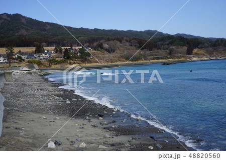 三陸ジオパーク砂浜が減ってしまった浪板海岸 三陸ジオパーク砂浜が減ってしまった浪板海岸 48820560
