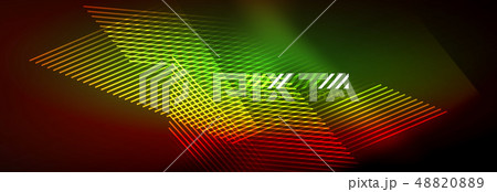 Neon glowing techno lines, hi-tech futuristic abstract background template with lines Neon glowing techno lines, hi-tech futuristic abstract background template with lines 48820889