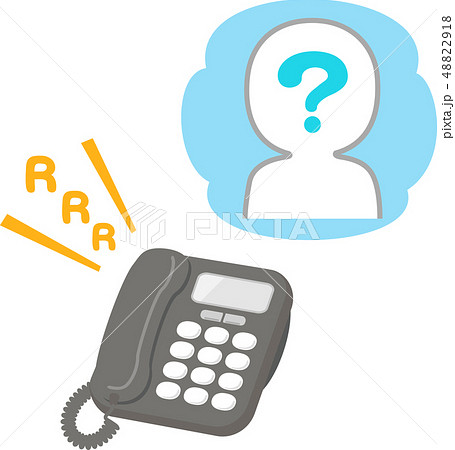 非通知の電話着信 固定電話 のイラスト素材 4918
