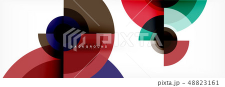 Round circles and triangles abstract background 48823161