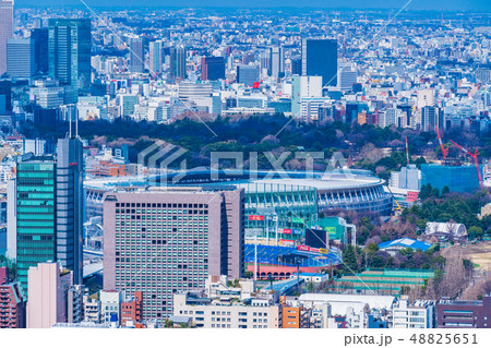 東京都市風景　建設中の国立競技場 48825651