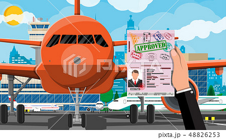 Plane before takeoff 48826253