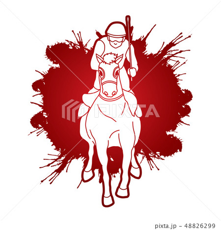 Horse racing ,Horse with jockey graphic vector. Horse racing ,Horse with jockey graphic vector. 48826299