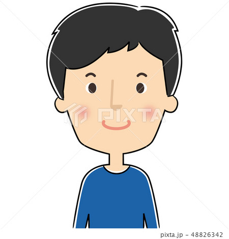 男性 男子 バストアップ 上半身 線ありのイラスト素材