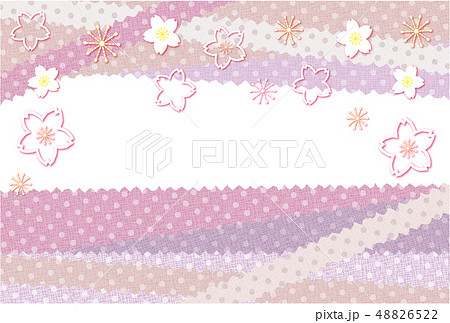 水玉生地の背景素材 ポストカード パステルカラー ピンク 桜のイラスト素材