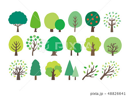 緑の木手描きセット 緑の木手描きセット 48826641