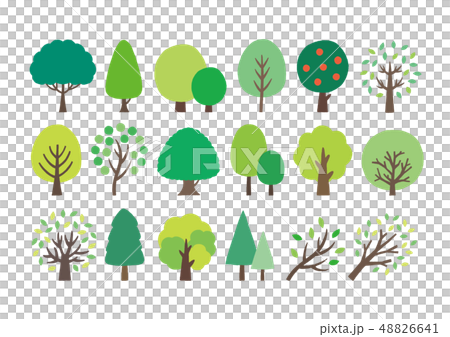 緑の木手描きセット 緑の木手描きセット 48826641