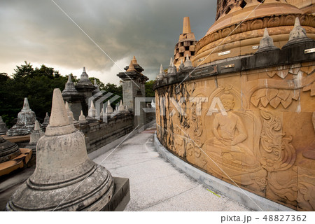 Buddhist Temple:Sandstone Pagoda in Pa Kung Temple Buddhist Temple:Sandstone Pagoda in Pa Kung Temple 48827362