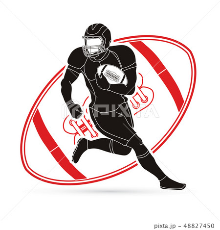 American football player action graphic vector. American football player action graphic vector. 48827450
