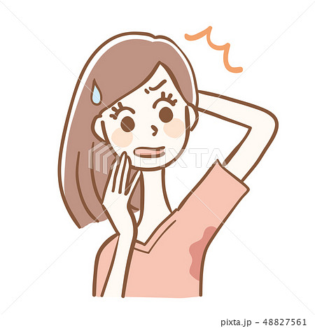 汗染み　驚く　ショック　女性 48827561