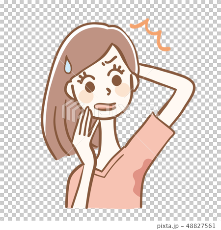 汗染み　驚く　ショック　女性 48827561