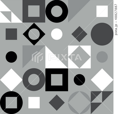 Geometric pattern in black and white style. Abstract triangle, circle, square, rhombus seamless Geometric pattern in black and white style. Abstract triangle, circle, square, rhombus seamless 48827887