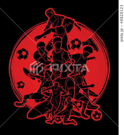 Soccer player team composition graphic vector. Soccer player team composition graphic vector. 48828123