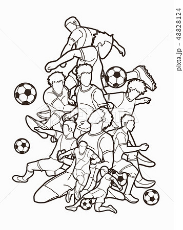 Soccer player team composition graphic vector. Soccer player team composition graphic vector. 48828124