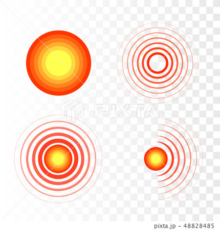 Pain symbols. Red circles of pain. Vector  48828485